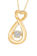 Yellow Gold Color Trendy Moissanite Diamond Heart Infinity Pendant Necklace