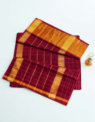 Checked South Cotton Saree