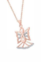 Rose Gold Color Yaathi Infinity Angel Outline Pendant Necklace