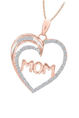 Rose Gold Color MOM Love Heart Pendant Necklace