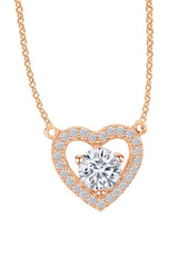 Rose Gold Color Superior Love Heart Pendant Necklace