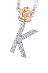 K Letter Flower Pendant Necklace