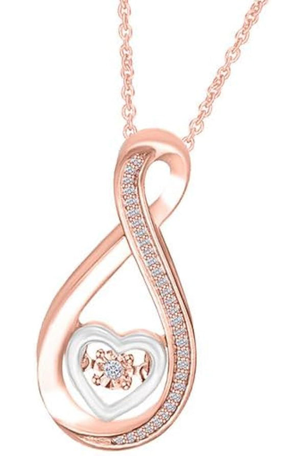 Rose Gold Color Infinity Swirl Pendant