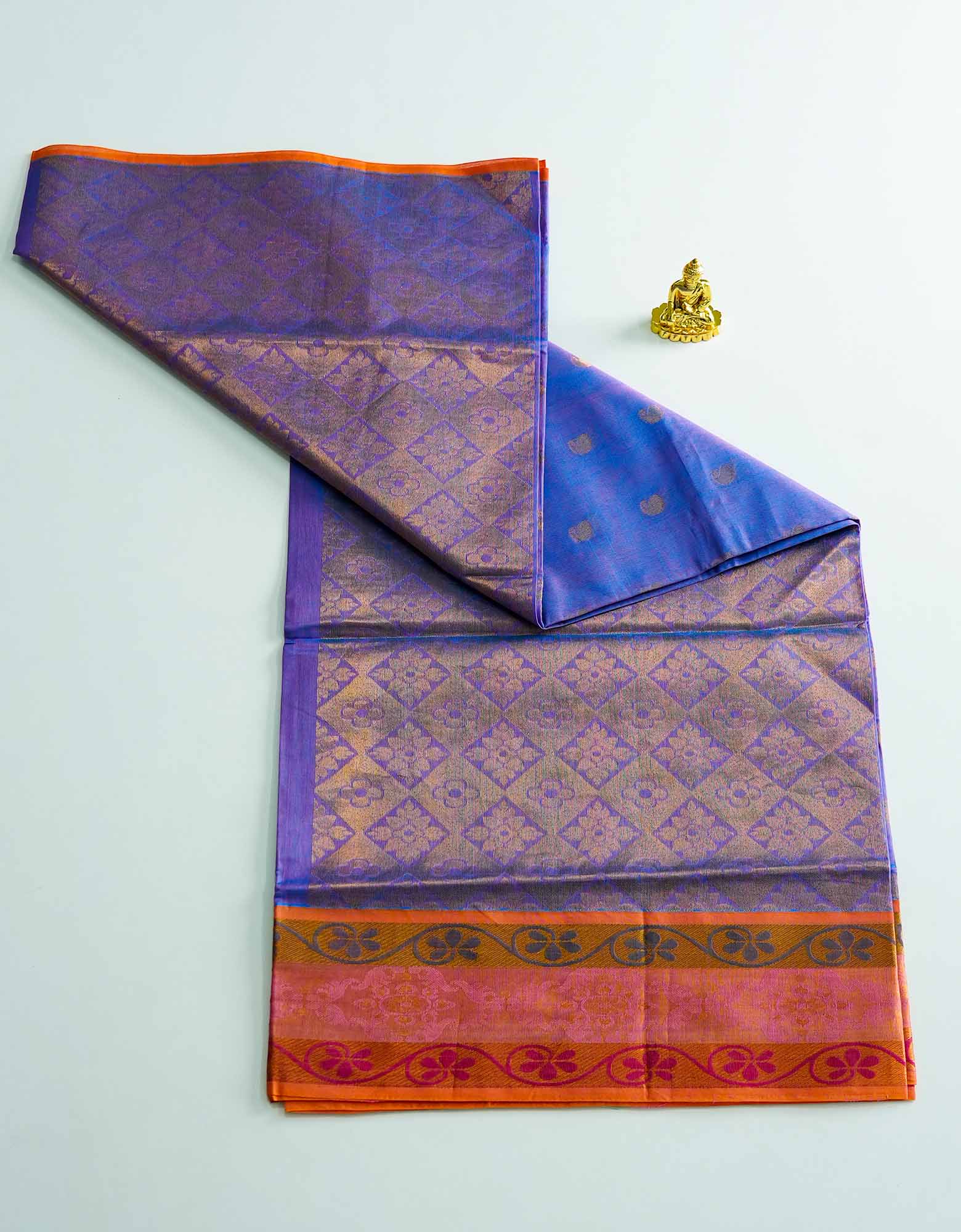 Light Indigo Color Venkatagiri Cotton Saree