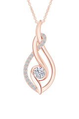 Premium 1 Carat Moissanite Diamond Infinity Pendant Necklace in 18k Gold Plated.