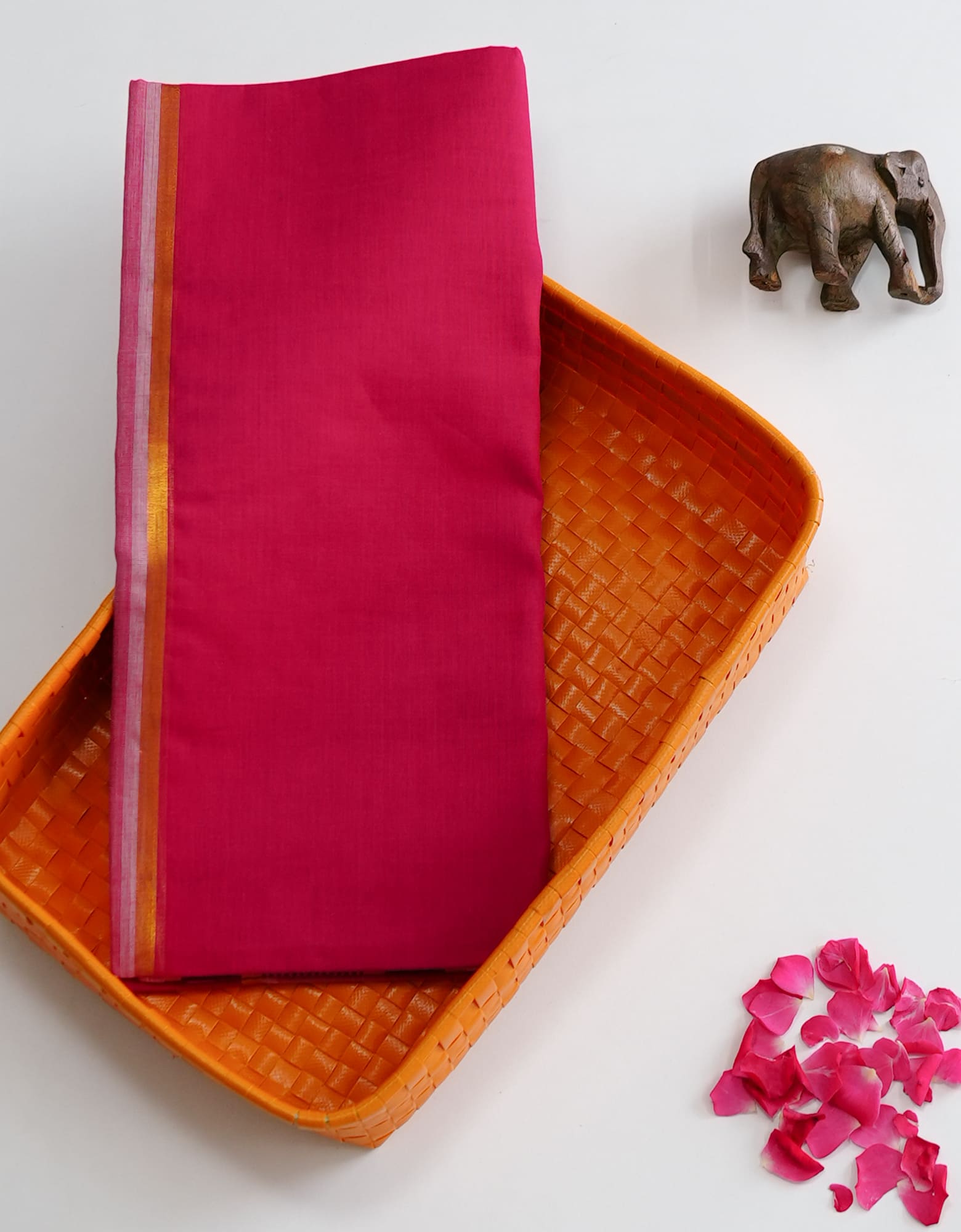 Deep Pink Colour Lakshmi Cotton Sarees