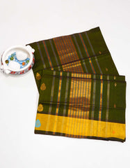 Olive Drab Venkatagiri Cotton Saree