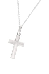 White Gold Color Yaathi 14K Gold Sterling Silver Cross Pendant Necklace 