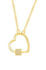 Yellow Gold Color Round Moissanite Love Heart Pendant Necklace