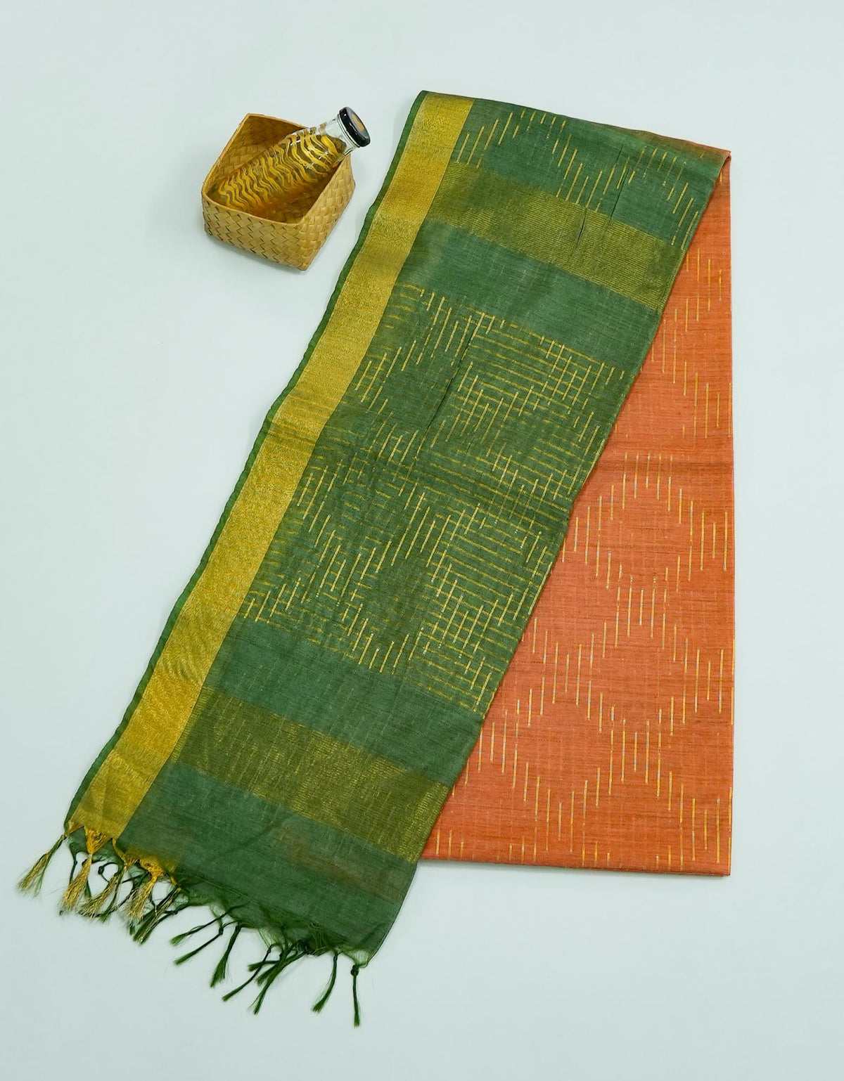 Double Color Linen Saree