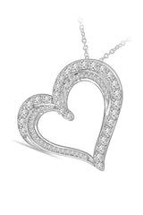 White Gold Color Latest Love Heart Pendant Necklace