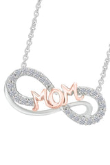 White Gold Color Infinity Mom Pendant Necklace