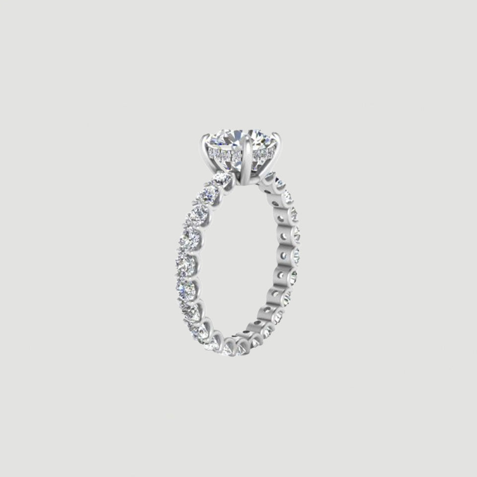 Round Shape Pointer Moissanite Ring