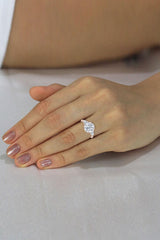 Moissanite Round Cut Three Stone Ring