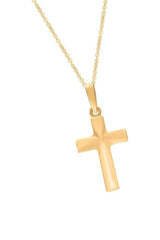 Yellow Gold Color Yaathi 14K Gold Sterling Silver Cross Pendant Necklace 