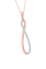 Rose Gold Color Round Cut Moissanite Diamond Infinity Pendant Necklace