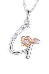 G Letter Rose Pendant Necklace