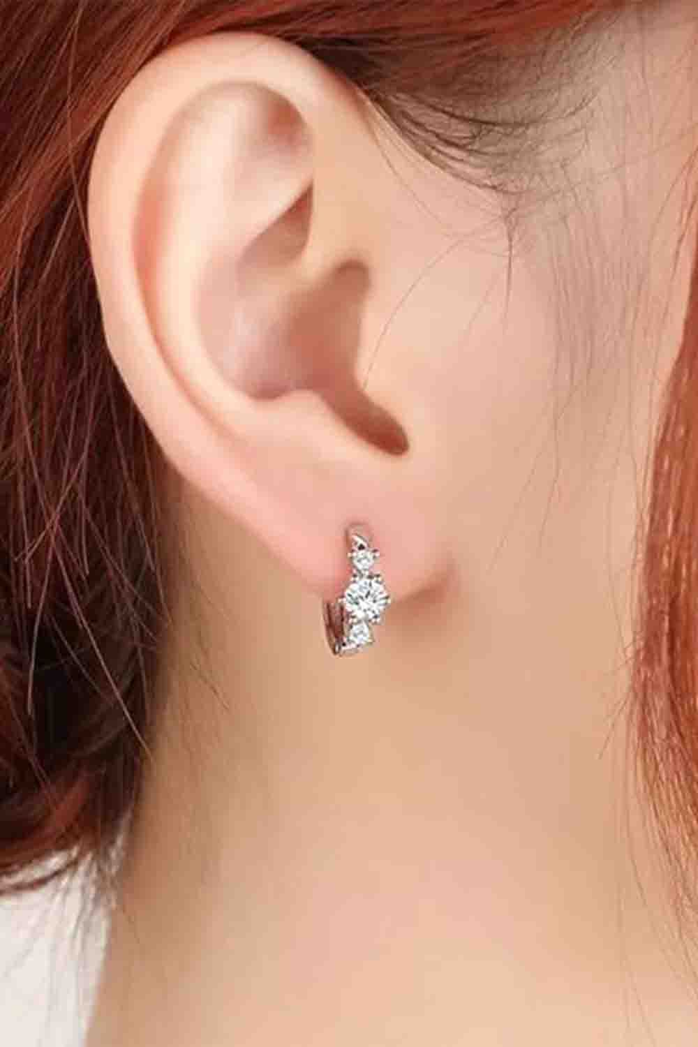 Latest Three Stone Hoop Earrings, Huggie Earrings for Women
