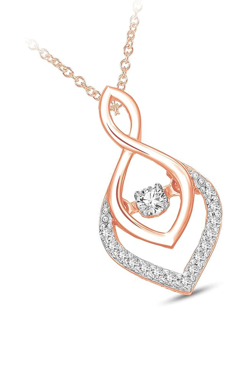 Rose Gold Color Infinity Flame Pendant Necklace, Pendant For Women