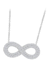 White Gold Color Latest Moissanite Infinity Pendant Necklace