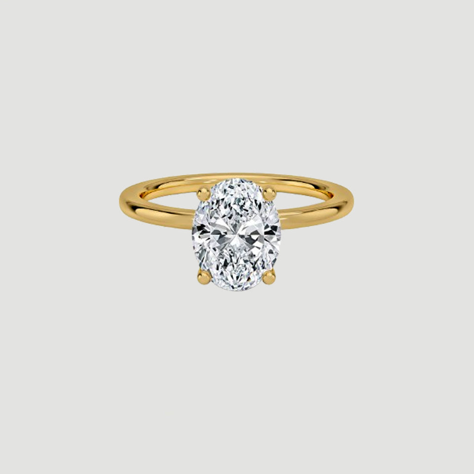 Oval Hidden Halo Moissanite Ring