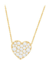 Yellow Gold Color Latest Round Cut Moissanite Pendant Necklace 