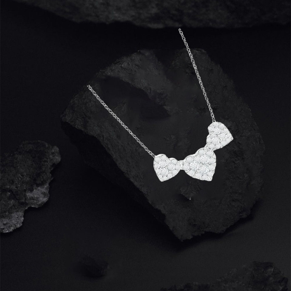 Moissanite Triple Heart Pendant Necklace