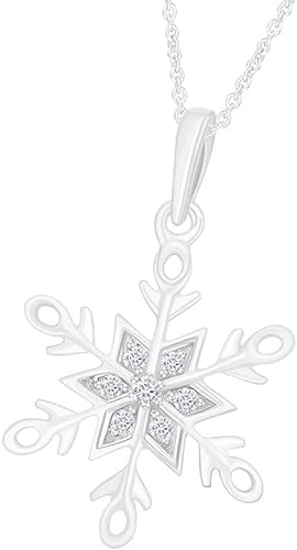 White Gold Color Snowflake Pendant Necklace, Fashion Jewellery Online