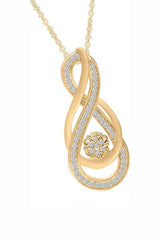 Yellow Gold Color Yaathi Intertwining Infinity Pendant Necklace