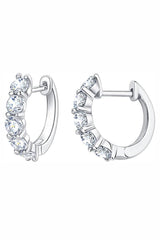 2 Carat Moissanite Diamond Hoop Earrings in 925 Sterling Silver 18K Gold Plated D Color VVS1.