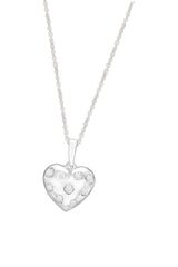 White Gold Color Diamond Heart Pendant Necklace, Pendant Necklaces