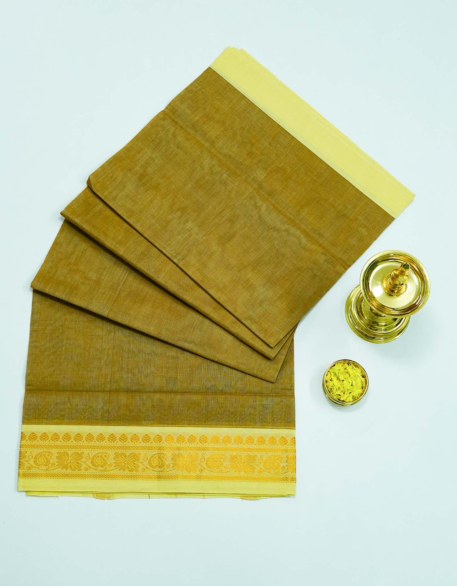 Sand Brown Color Vasundhara Cotton Saree