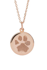 Paw Print Disc Pendant Necklace