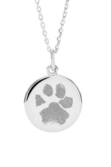 Paw Print Disc Pendant Necklace