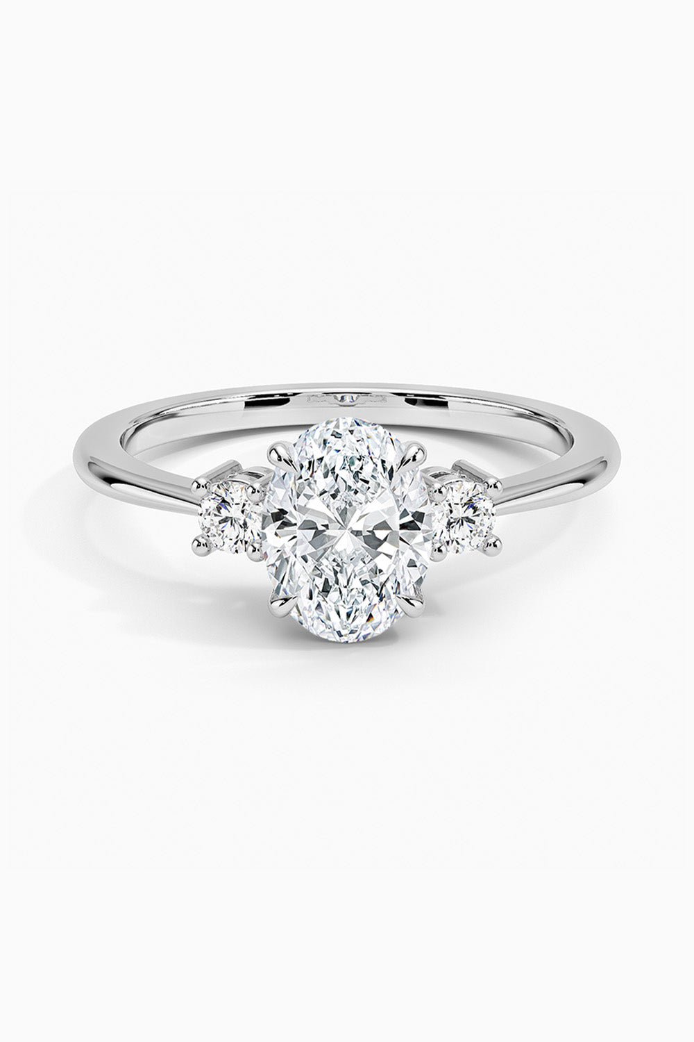 Oval Moissanite Three-Stone Engagement Ring