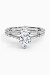 Marquise Moissanite Band Ring