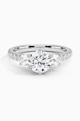 Channel Set Three-Stone Engagement Ring