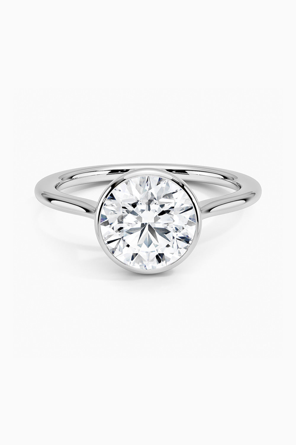 Round Bezel Setting Moissanite Ring