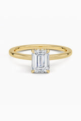 Hidden halo Emerald Cut Moissanite Ring