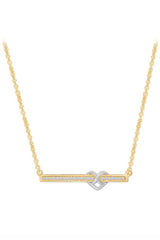 Infinity Heart Bar Pendant Necklace