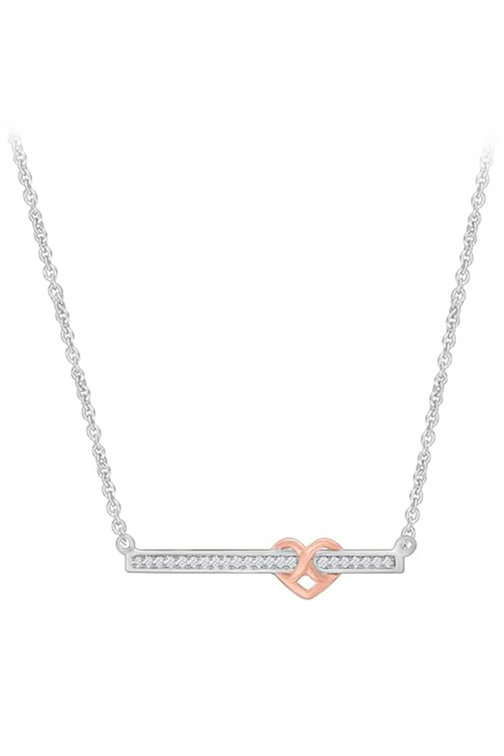 Infinity Heart Bar Pendant Necklace