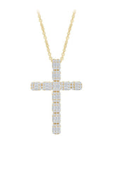 Emerald Cut Cross Pendant Necklace