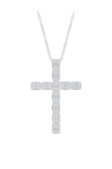 Emerald Cut Cross Pendant Necklace