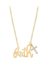 Cross Faith Charm Pendant Necklace