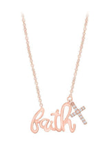 Cross Faith Charm Pendant Necklace