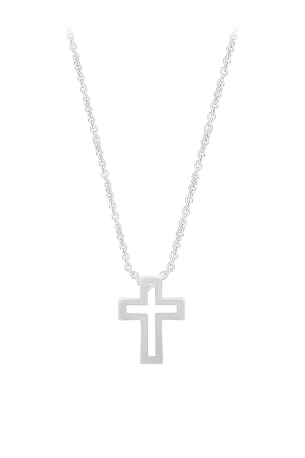 Cross Outline Pendant Necklace