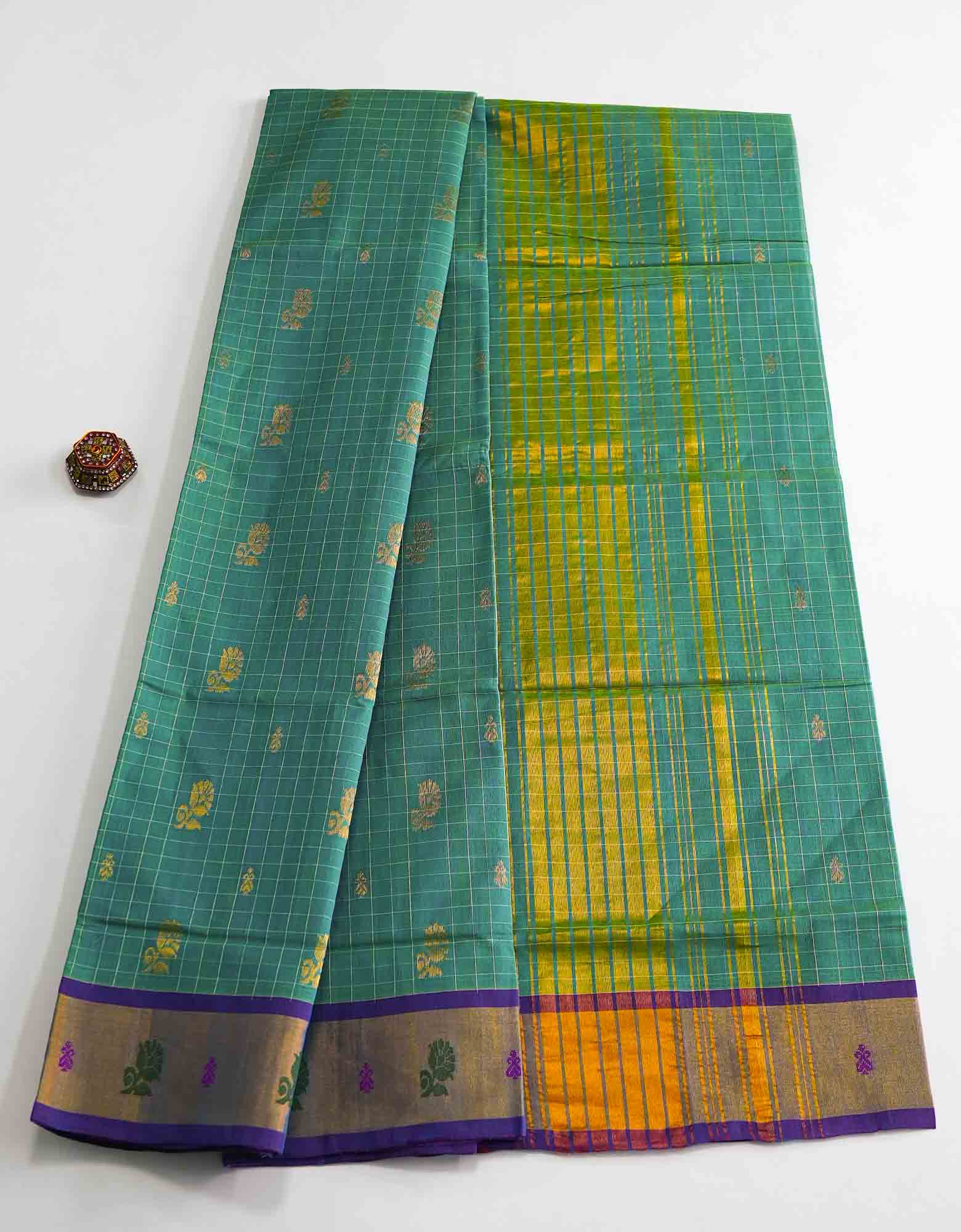 Venkatagiri Checked Handloom Cotton Saree