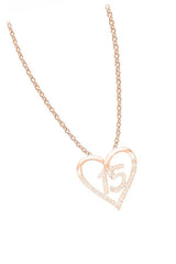 Rose Gold Color 15 Years Love Heart Pendant Necklace, Buy Pendants Online 