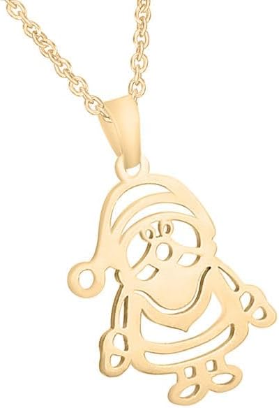 Fashion Christmas Theme Pendant Necklace in 18k Gold Plated 925 Sterling Silver.