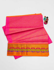 Warm Pink Color Venkatagiri Cotton Saree